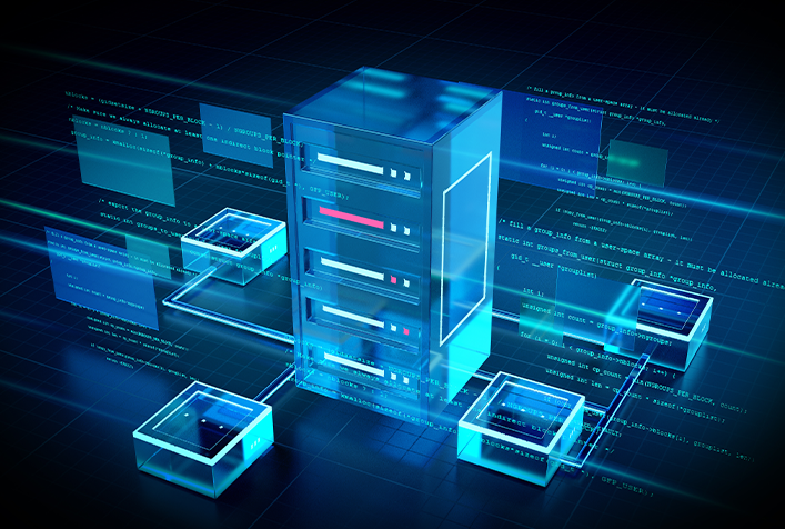 server showing data movement between systems