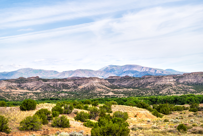 view from highway 502 on diablo canyon recreation area and bandelier national park