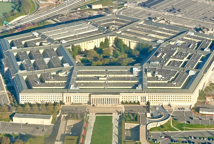 arial view of the Pentagon